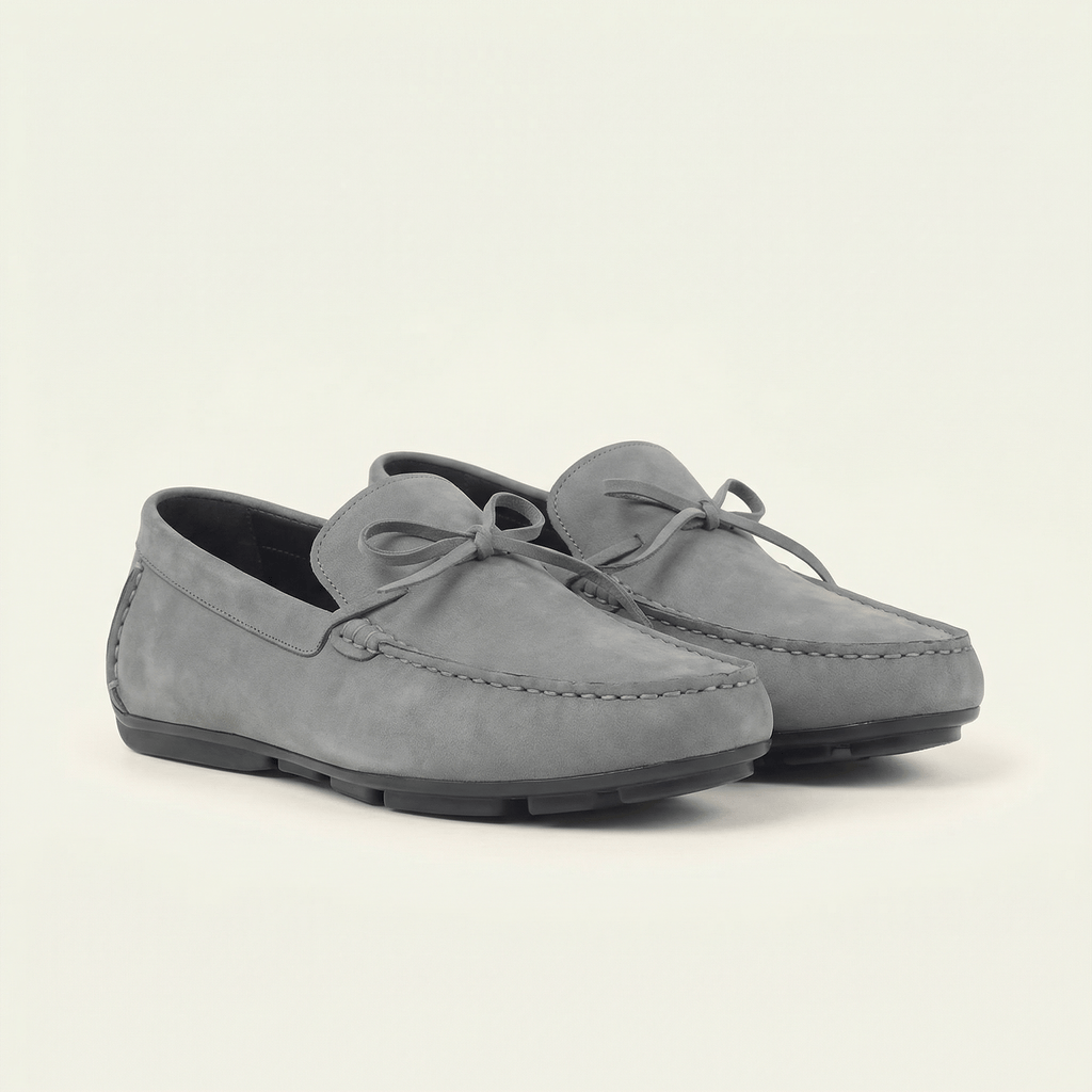 Mocassin Gris à Lacets Décoratifs, vue 2