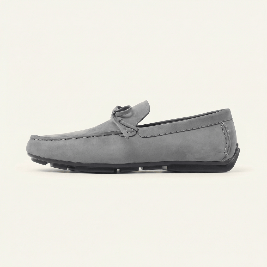 Mocassin Gris à Lacets Décoratifs, vue principale
