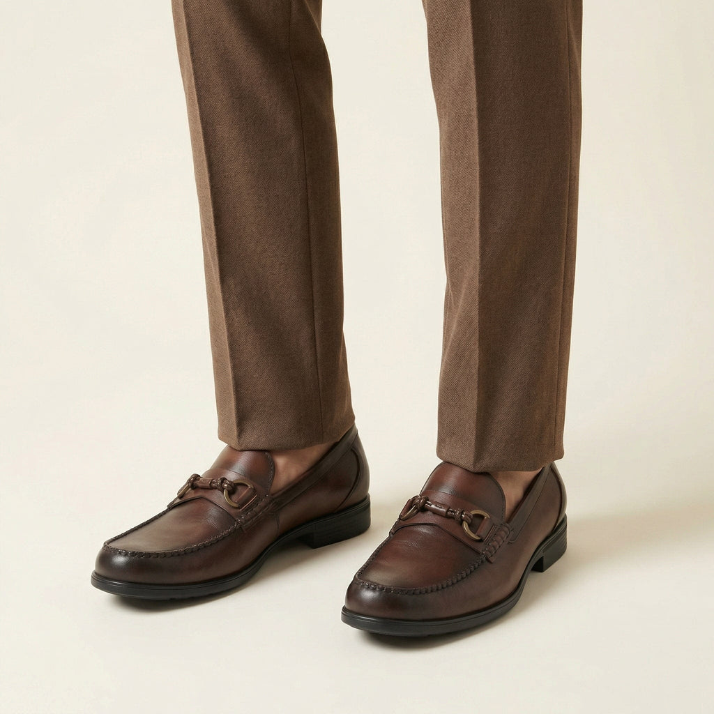 Mocassin Homme à Mors en Cuir Patiné, vue 6