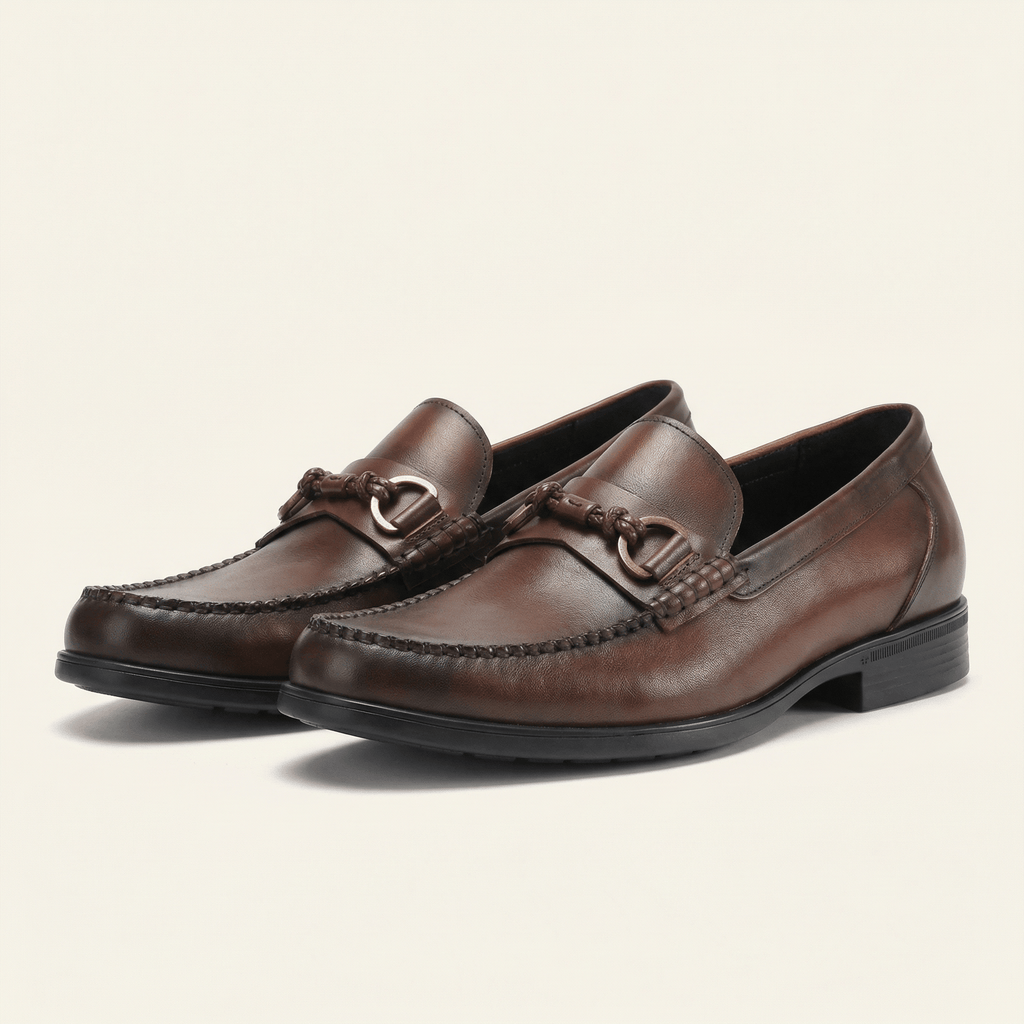 Mocassin Homme à Mors en Cuir Patiné, vue 5