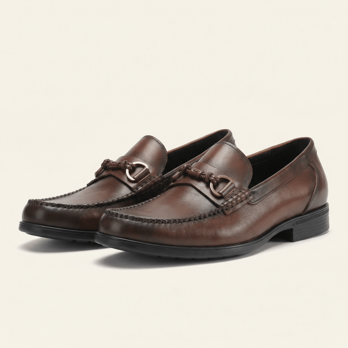 Mocassin Homme à Mors en Cuir Patiné, vue 5