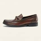 Mocassin Homme à Mors en Cuir Patiné, coloris Marron