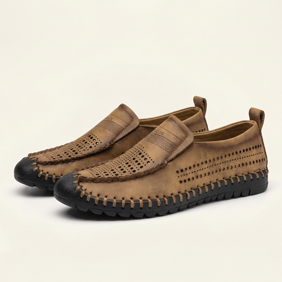 Mocassin Homme de Conduite en Cuir Perforé, vue 8