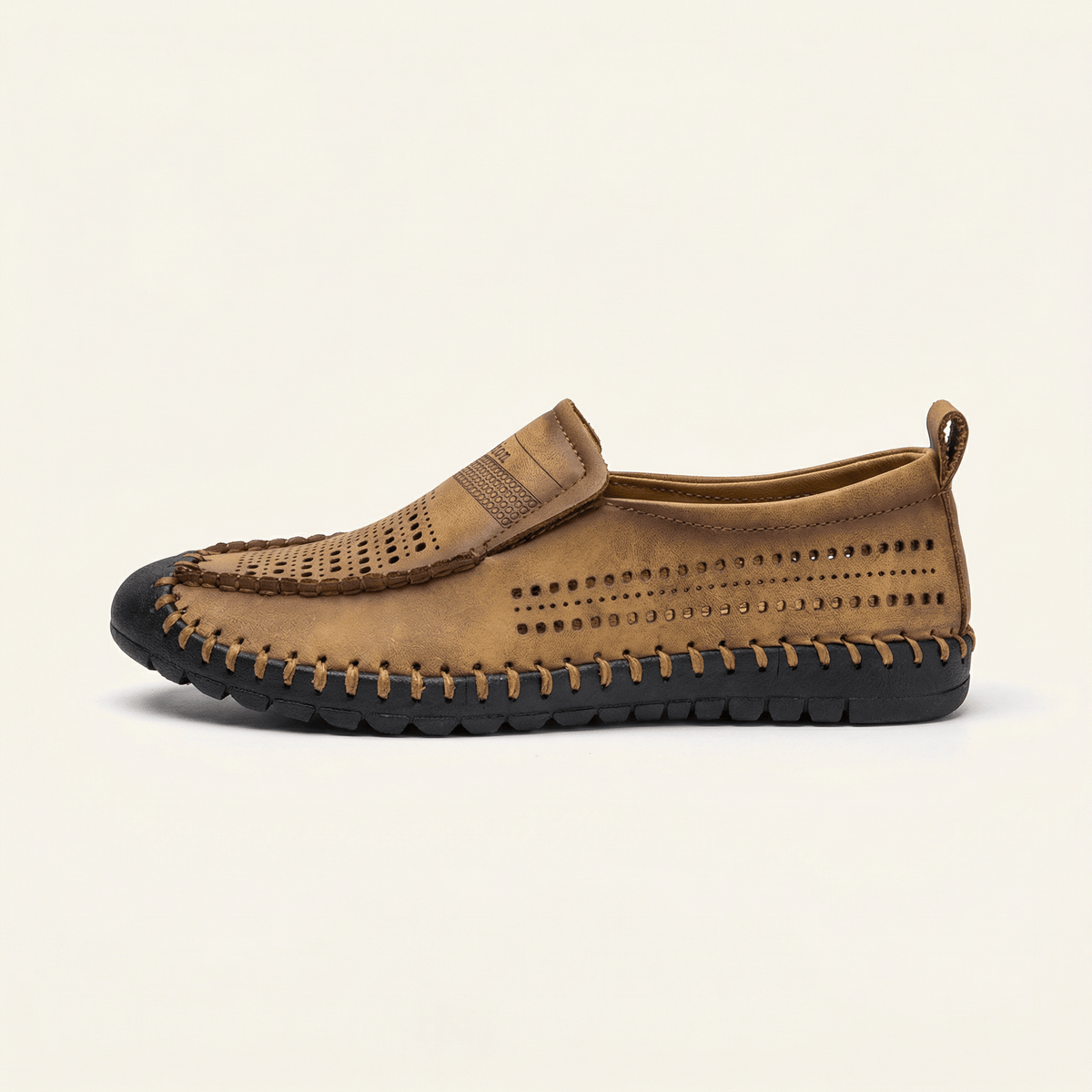 Mocassin Homme de Conduite en Cuir Perforé, coloris Marron