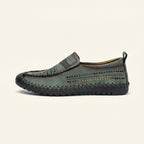 Mocassin Homme de Conduite en Cuir Perforé, coloris Vert