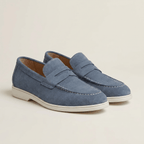 Mocassin Homme Penny Loafer en Daim à Semelle Contrastée, vue 12