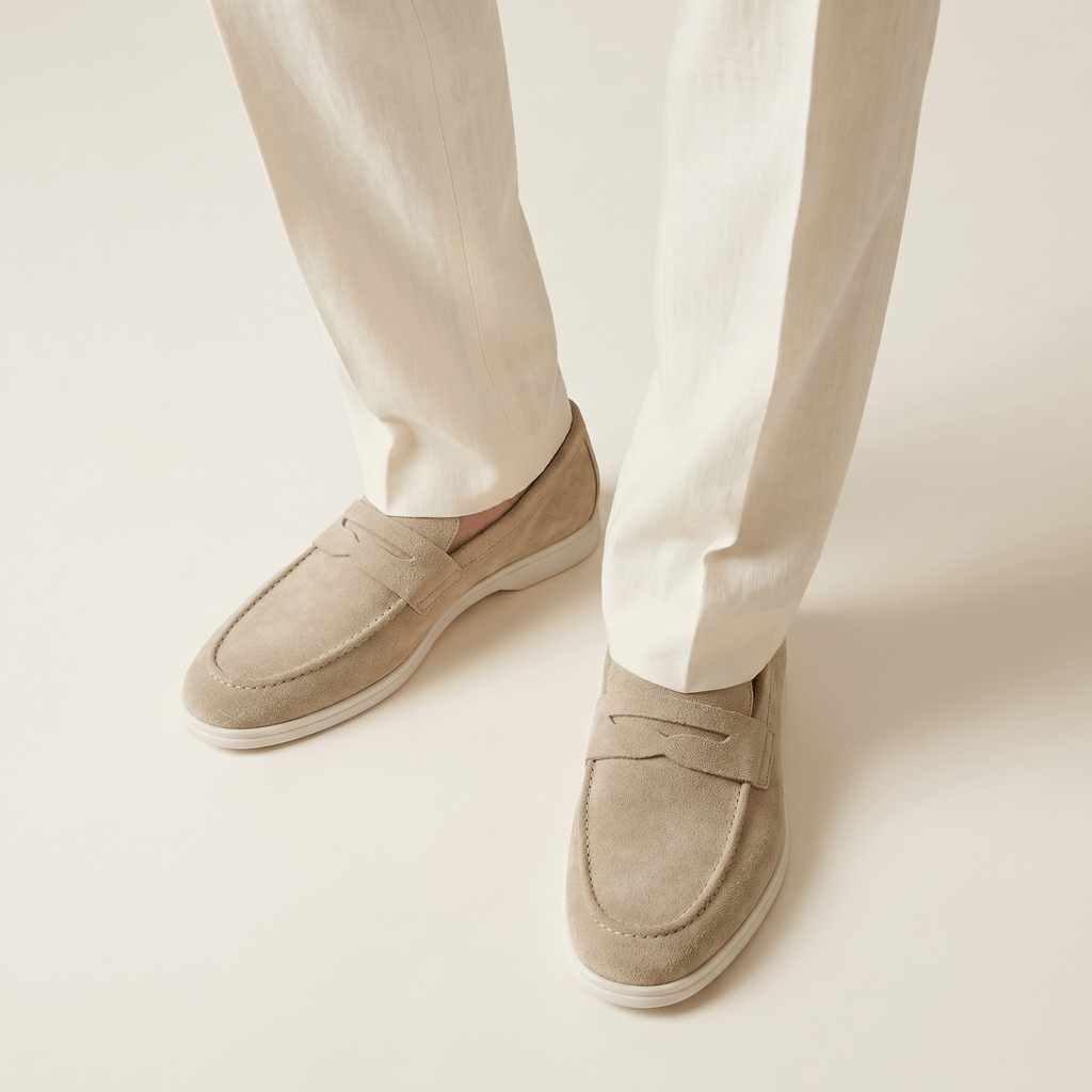 Mocassin Homme Penny Loafer en Daim à Semelle Contrastée, vue 9