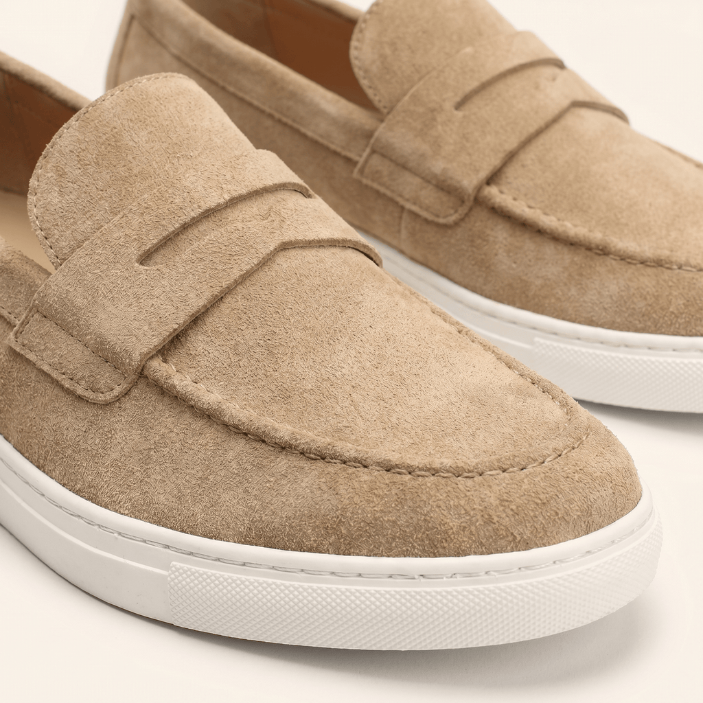 Mocassin Homme Penny Loafer en Daim à Semelle Contrastée, vue 3