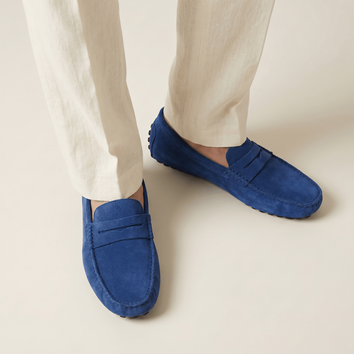 Mocassin Homme en Cuir Suédé à Bande, vue 49