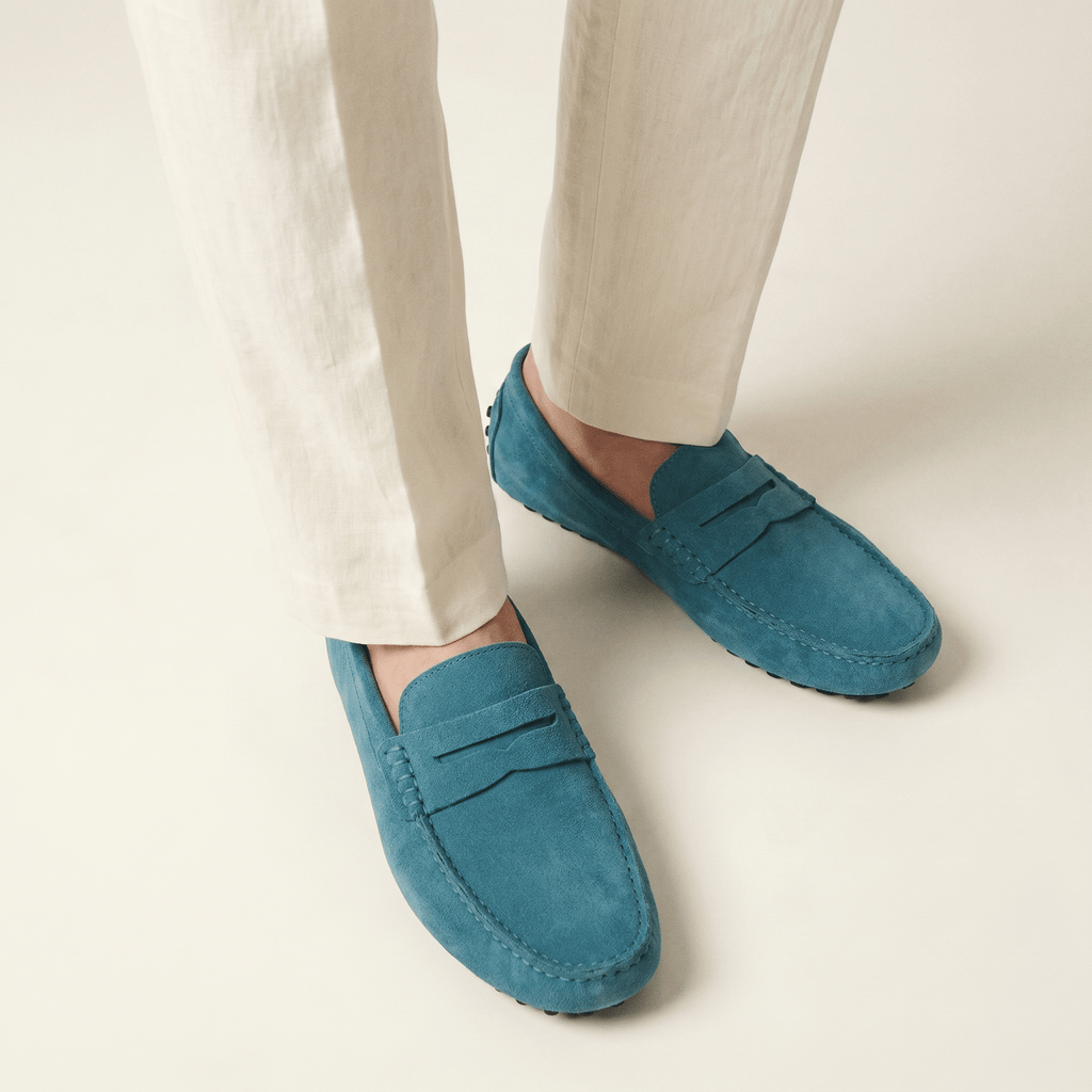 Mocassin Homme en Cuir Suédé à Bande, vue 44