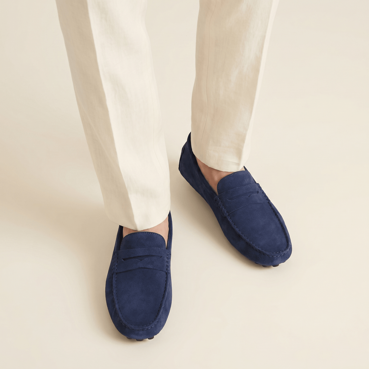 Mocassin Homme en Cuir Suédé à Bande, vue 9