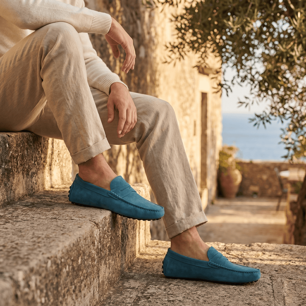 Mocassin Homme en Cuir Suédé à Bande, vue 45