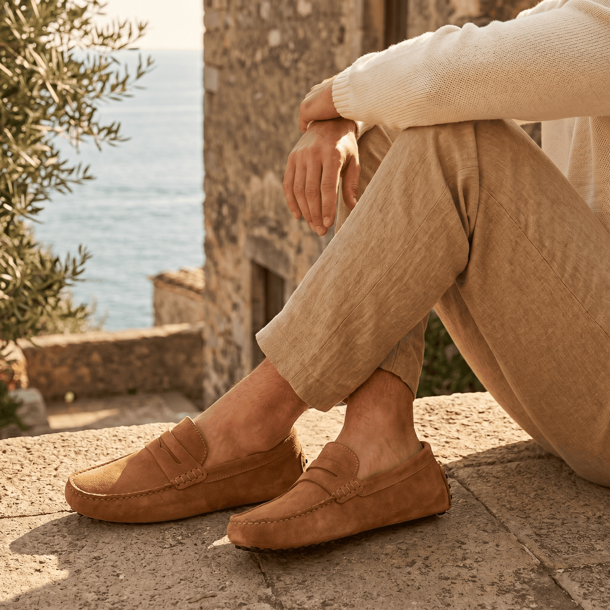 Mocassin Homme en Cuir Suédé à Bande, vue 15