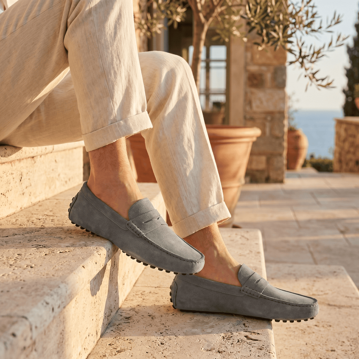 Mocassin Homme en Cuir Suédé à Bande, vue 30