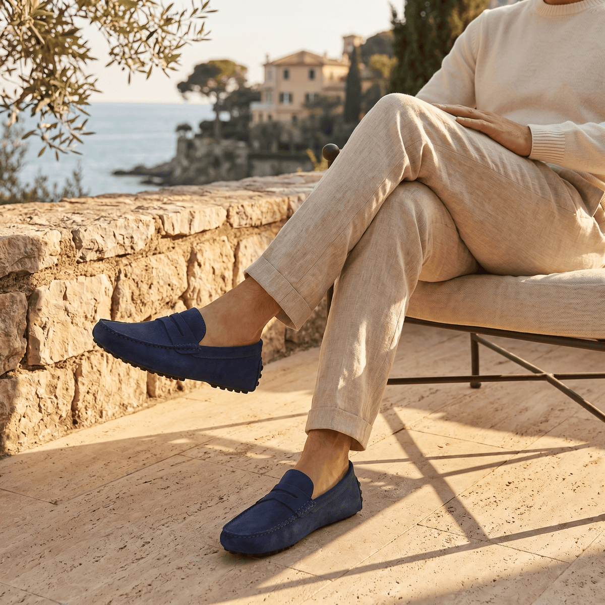 Mocassin Homme en Cuir Suédé à Bande, vue 10