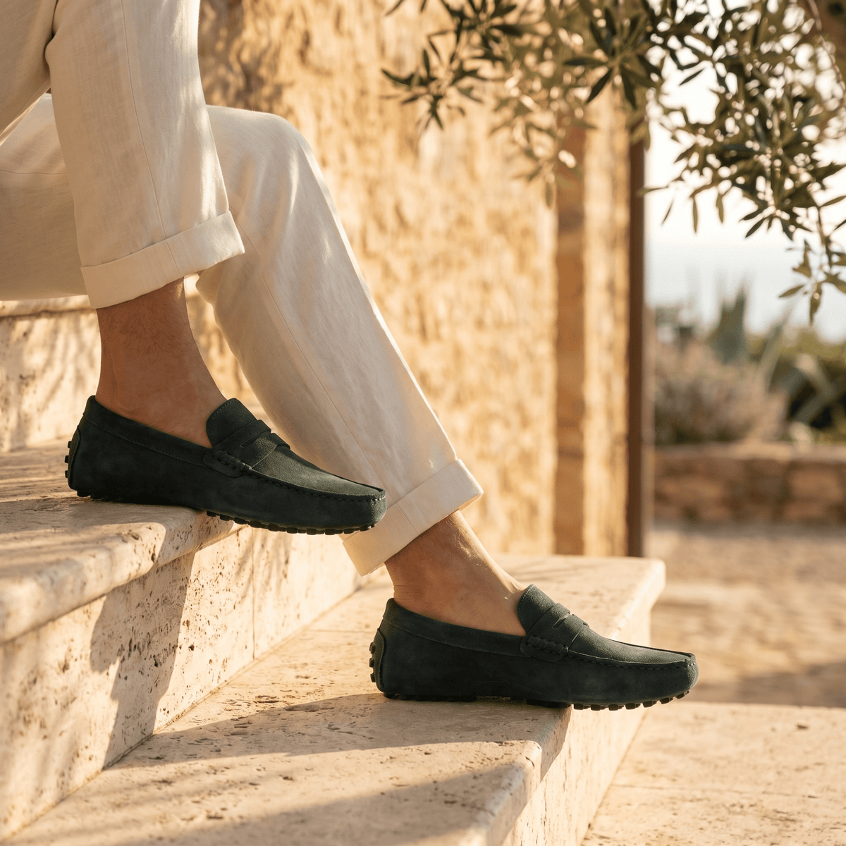 Mocassin Homme en Cuir Suédé à Bande, vue 20