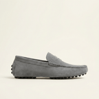 Mocassin Homme en Cuir Suédé à Bande, coloris Gris