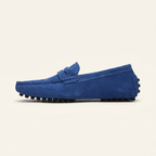 Mocassin Homme en Cuir Suédé à Bande, coloris Royal