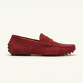 Mocassin Homme en Cuir Suédé à Bande, coloris Bordeaux
