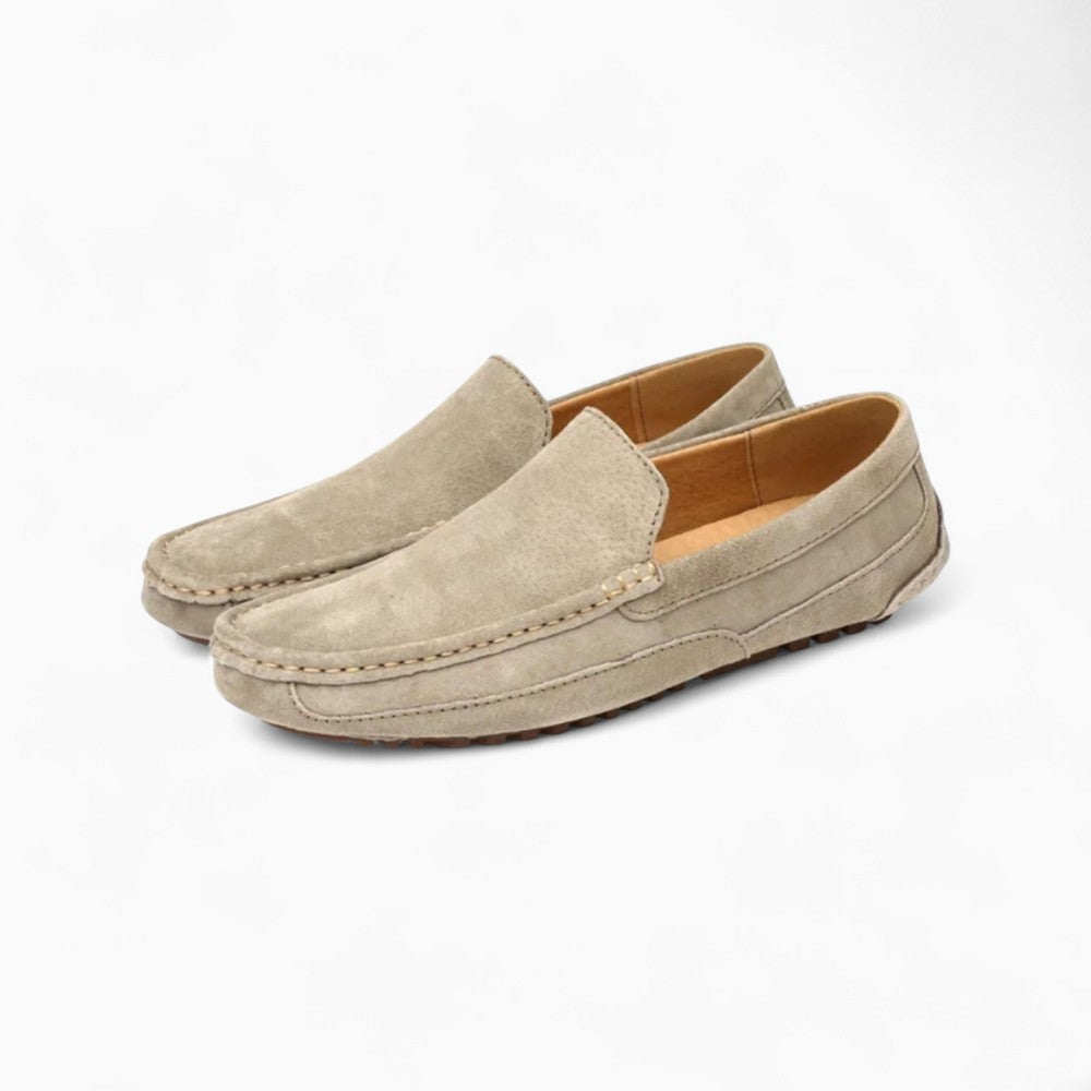 Mocassins Classiques En Cuir, coloris Beige, vue principale