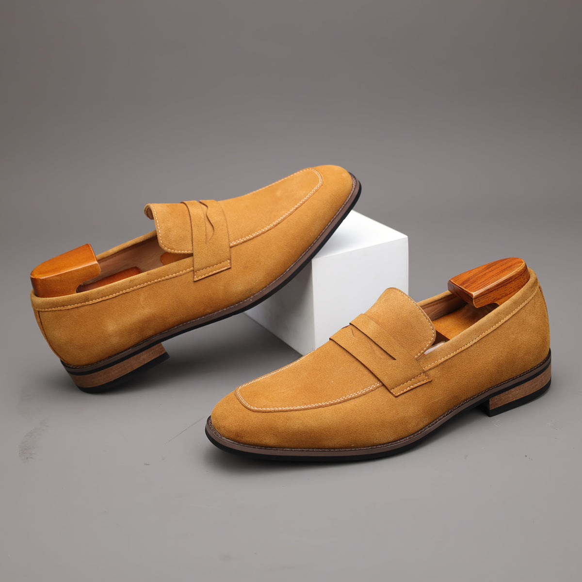 Mocassins homme à bande, coloris Marron clair