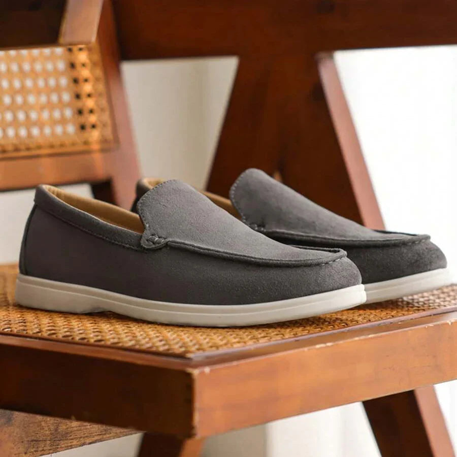 Mocassins homme à bout rond, coloris Gris foncé