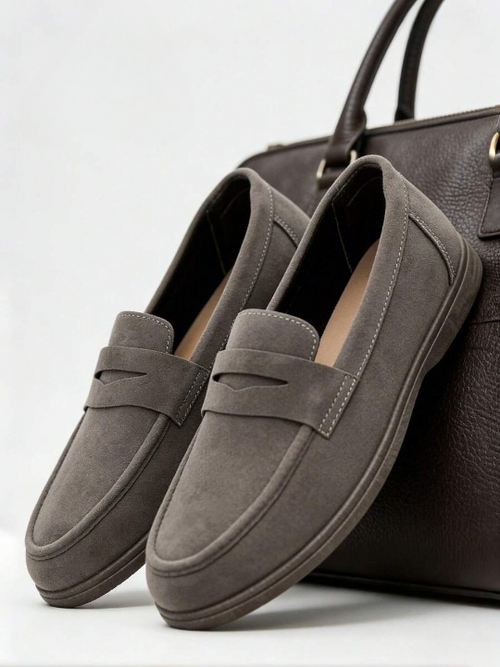Mocassins homme à bride, coloris Gris