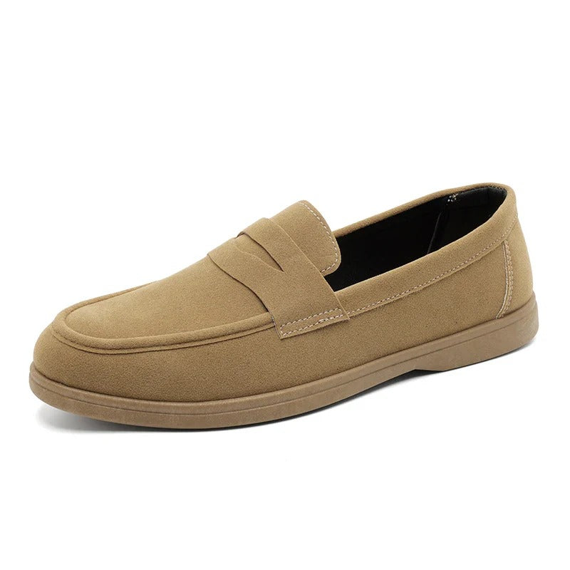Mocassins homme à semelle basse, coloris Kaki