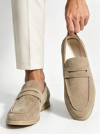 Mocassins homme à empeigne unie, coloris Beige