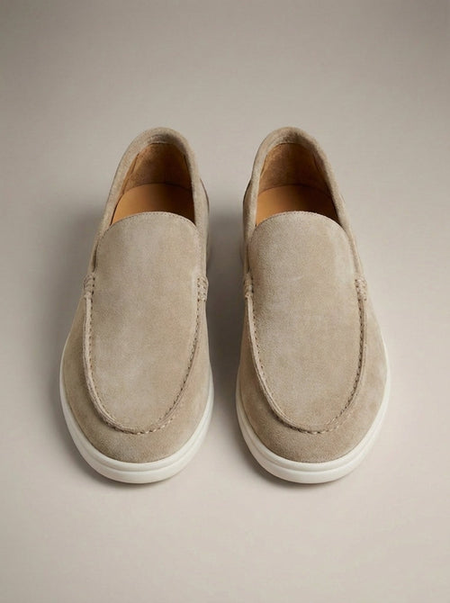 Mocassins homme à enfiler unis, coloris Beige