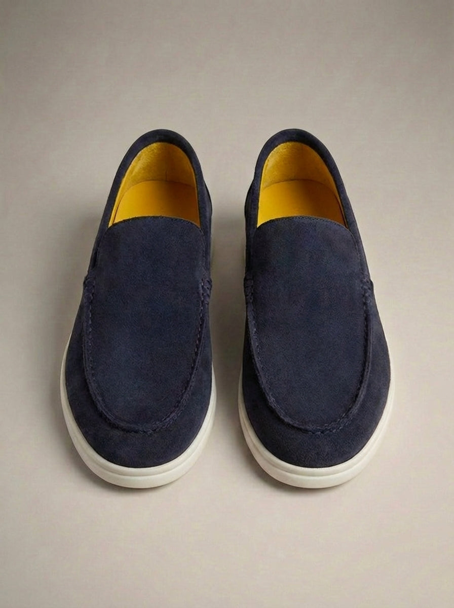 Mocassins homme à enfiler unis, coloris Bleu marine
