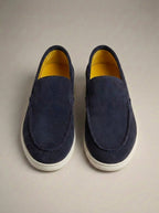 Mocassins homme à enfiler unis, coloris Bleu marine