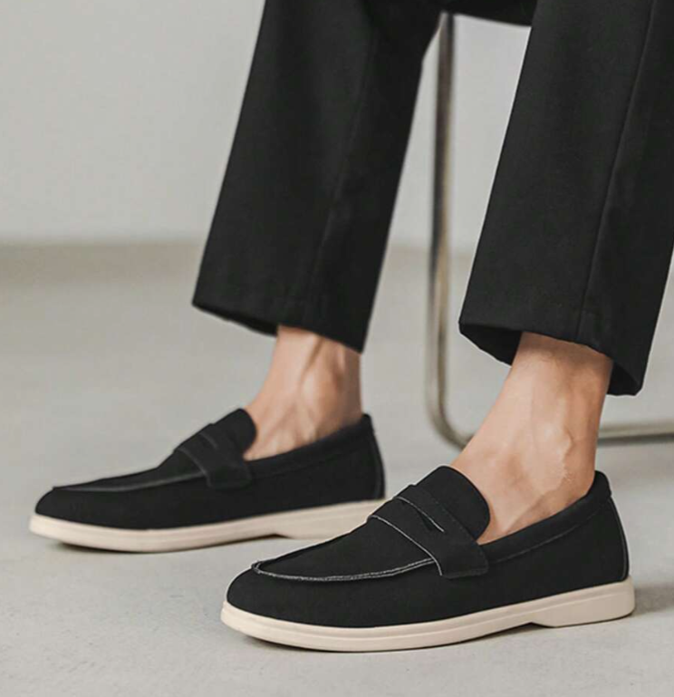 Mocassins homme à plateau cousu, coloris Noir