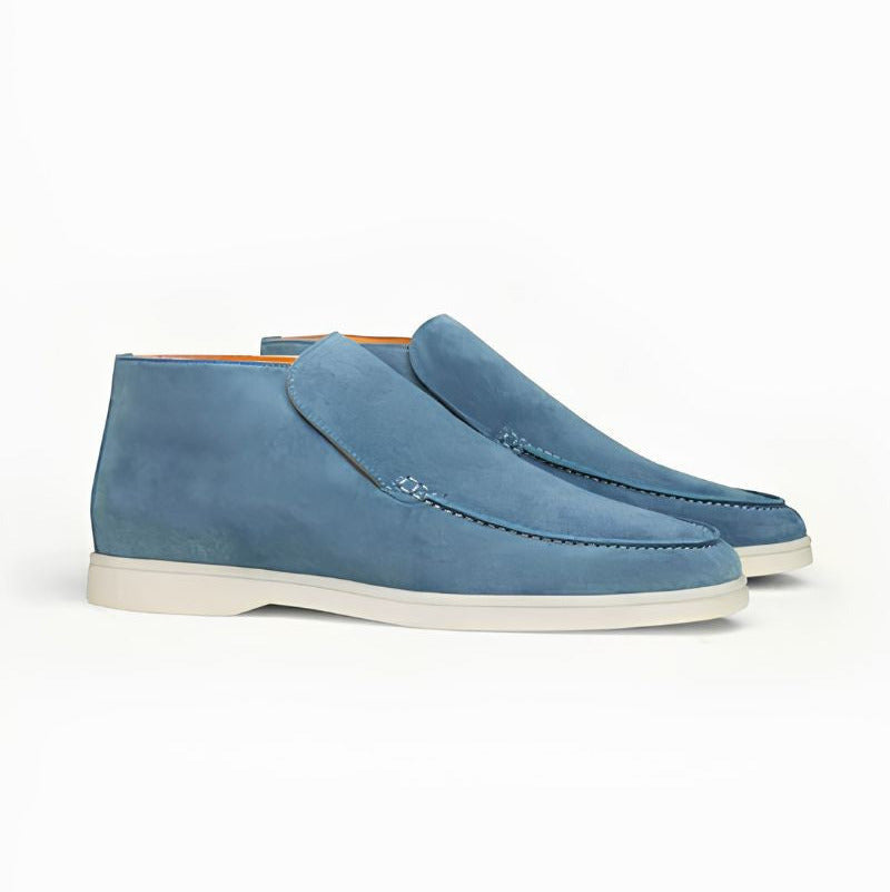 Mocassins homme à tige montante, coloris Bleu