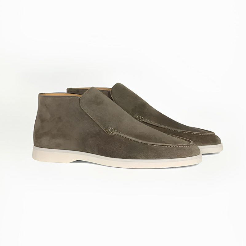Mocassins homme à tige montante, coloris Vert olive