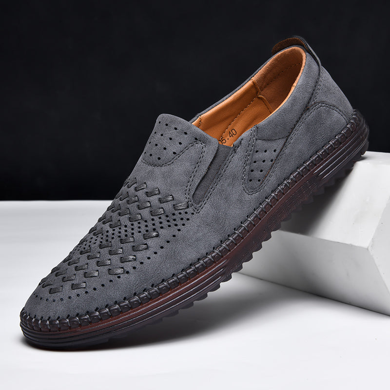 Mocassins homme ajourés, coloris Gris