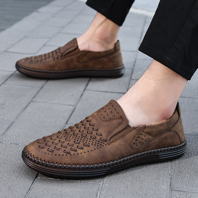 Mocassins homme ajourés, coloris Marron