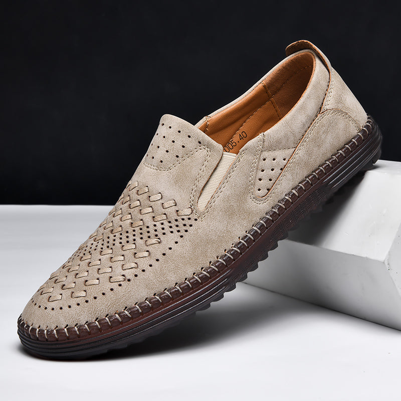 Mocassins homme ajourés, coloris Beige