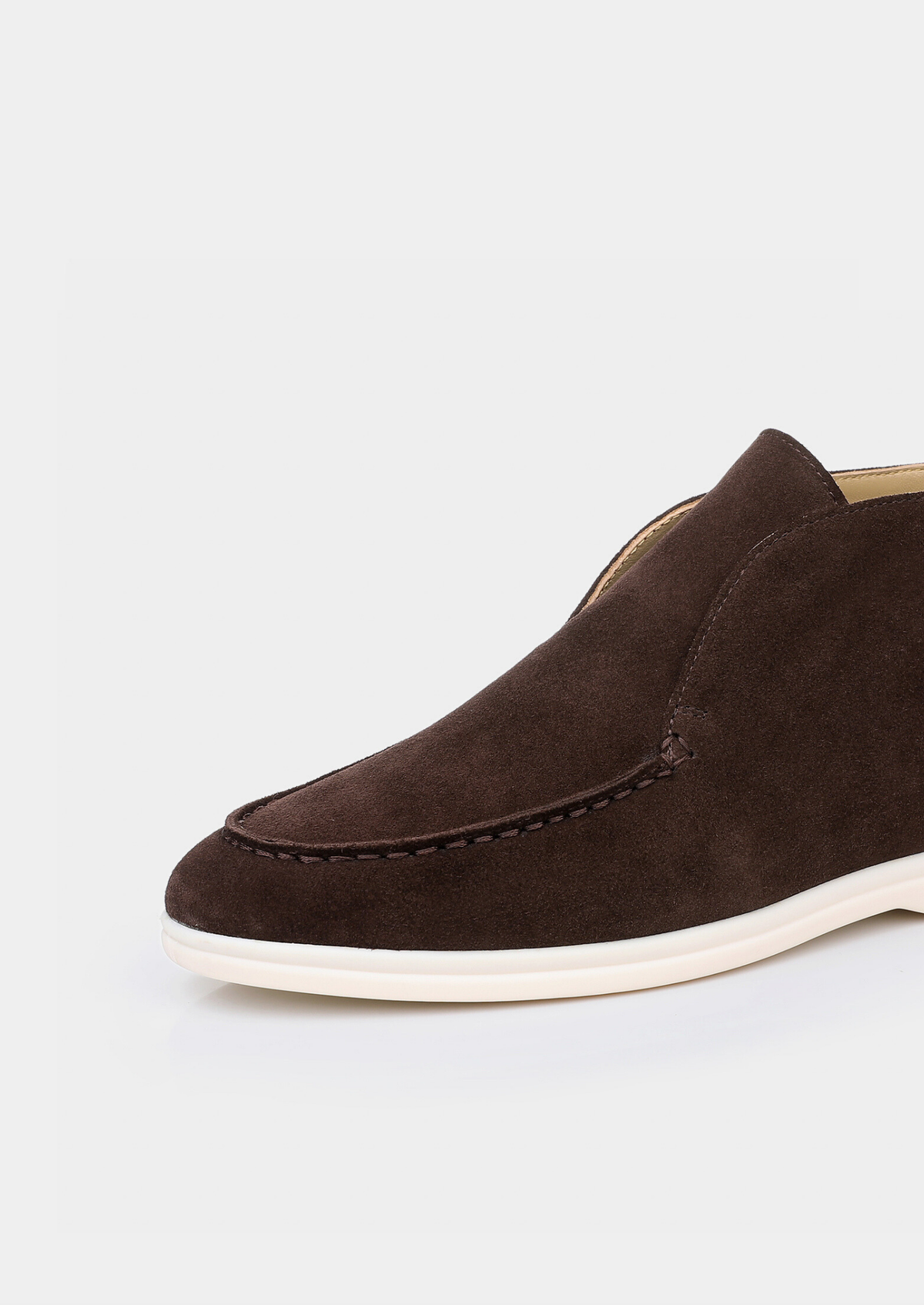 Mocassins homme bout arrondi, coloris Marron foncé, vue 2
