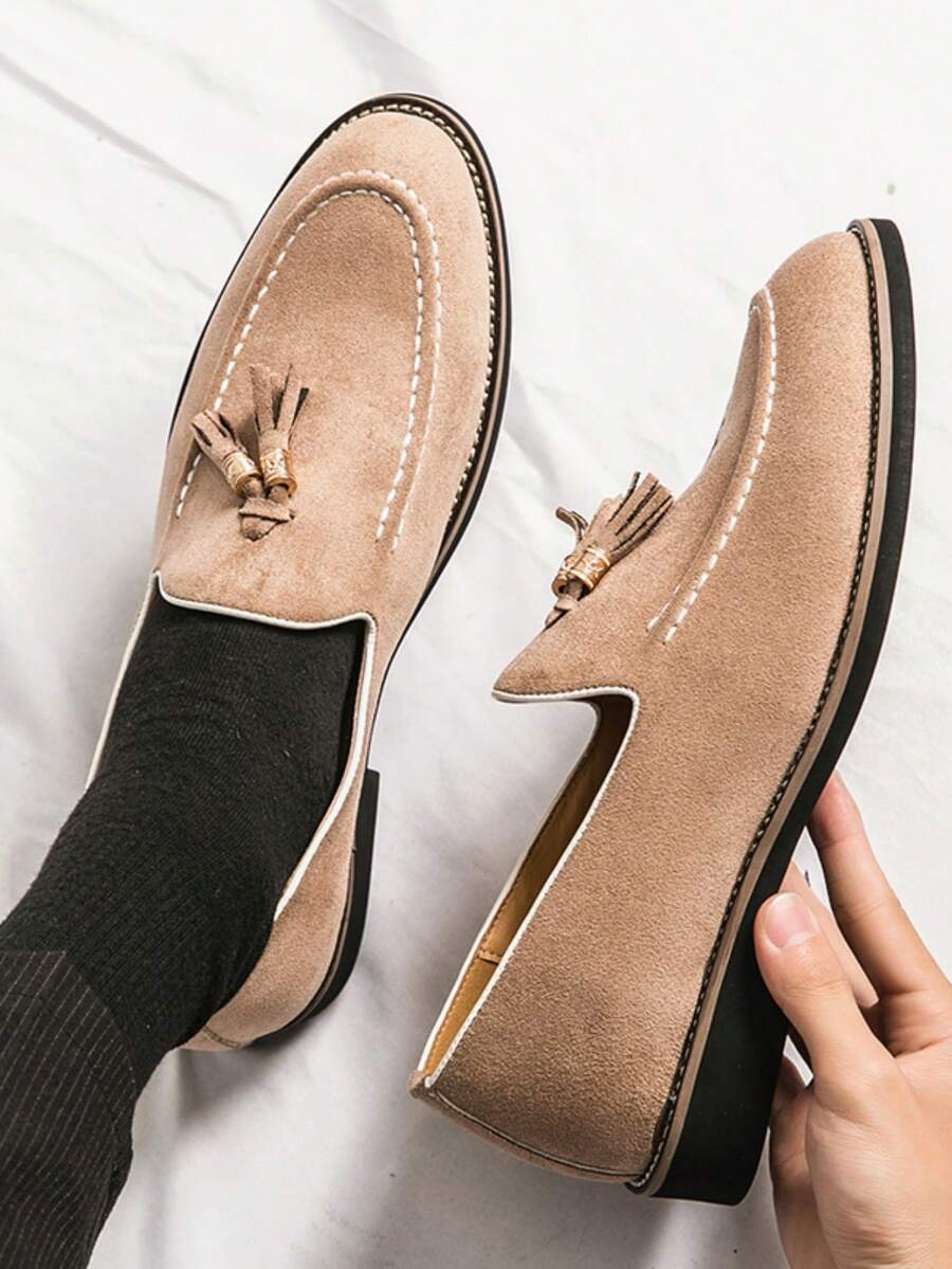 Mocassins homme bride dessus, coloris Beige, vue 4
