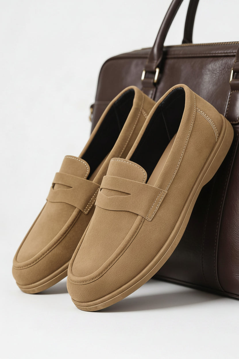 Mocassins homme à bride penny, coloris Kaki