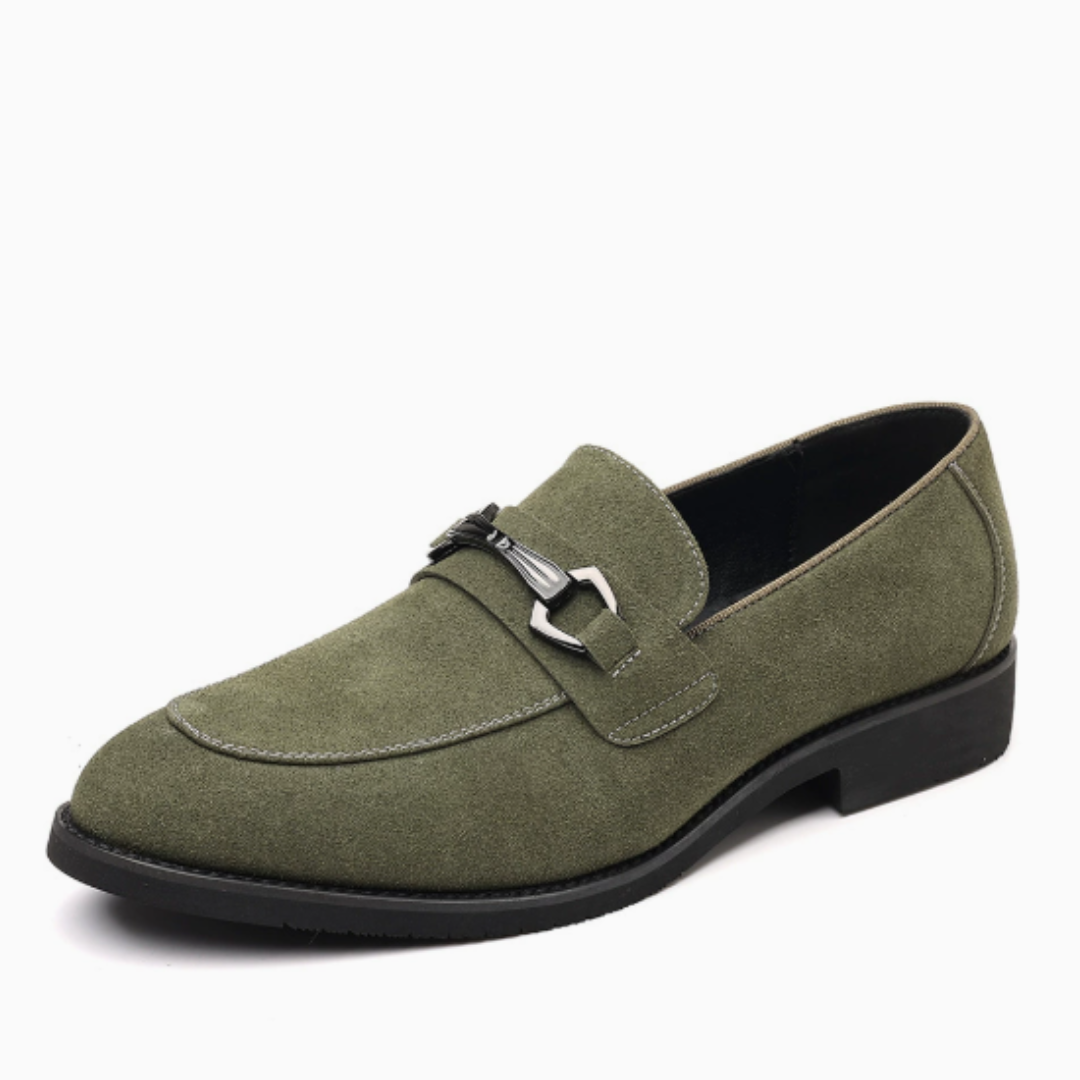 Mocassins homme coutures apparentes, coloris Vert