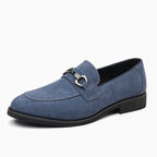 Mocassins homme coutures apparentes, coloris Bleu