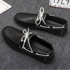 Mocassins homme coutures décoratives, coloris Noir
