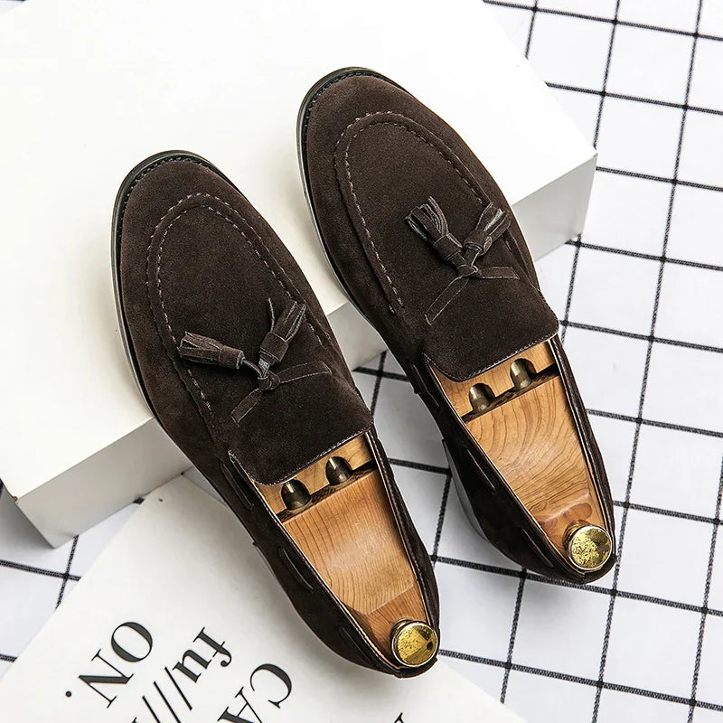 Mocassins homme dessus structuré, coloris Marron