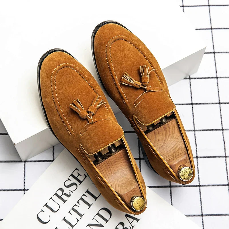 Mocassins homme dessus structuré, coloris Marron clair