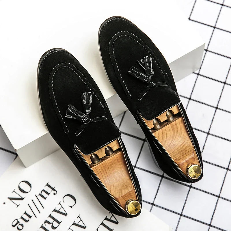 Mocassins homme dessus structuré, coloris Noir