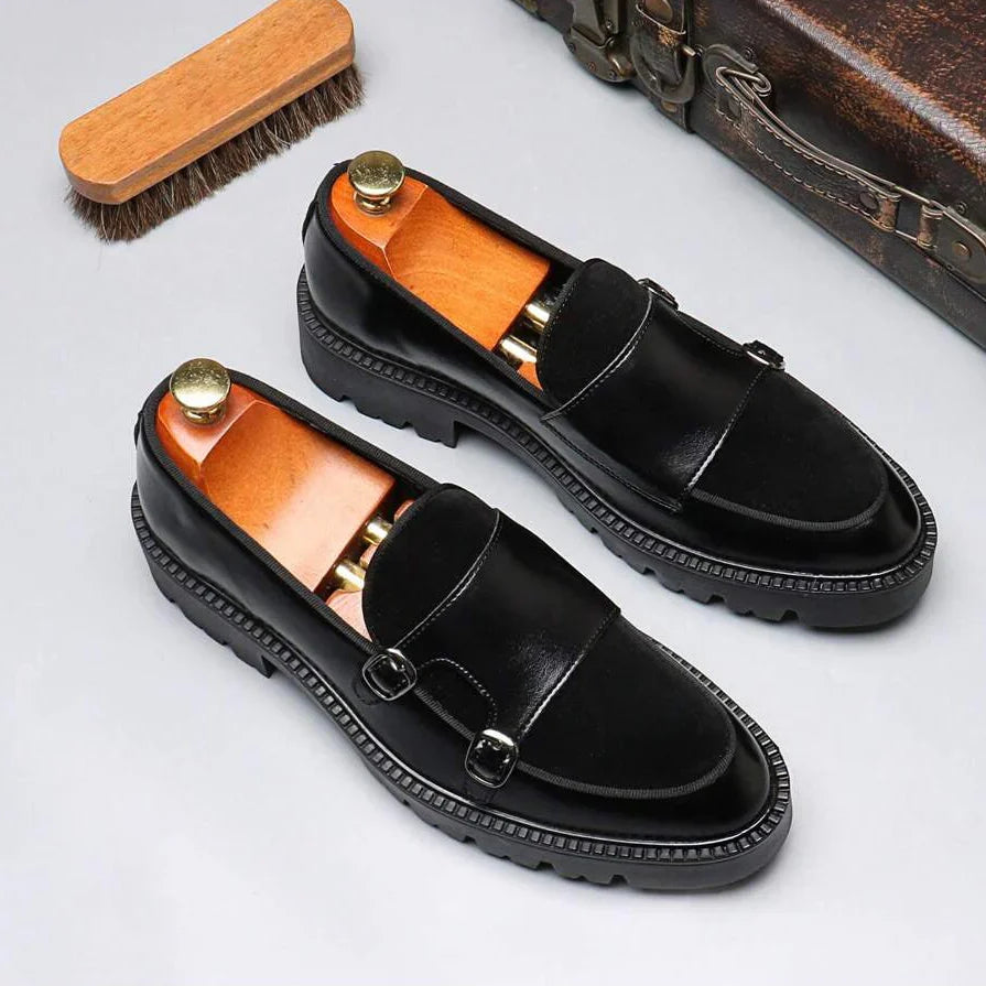 Mocassins homme à double boucle, coloris Noir