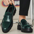 Mocassins homme à double boucle, coloris Vert