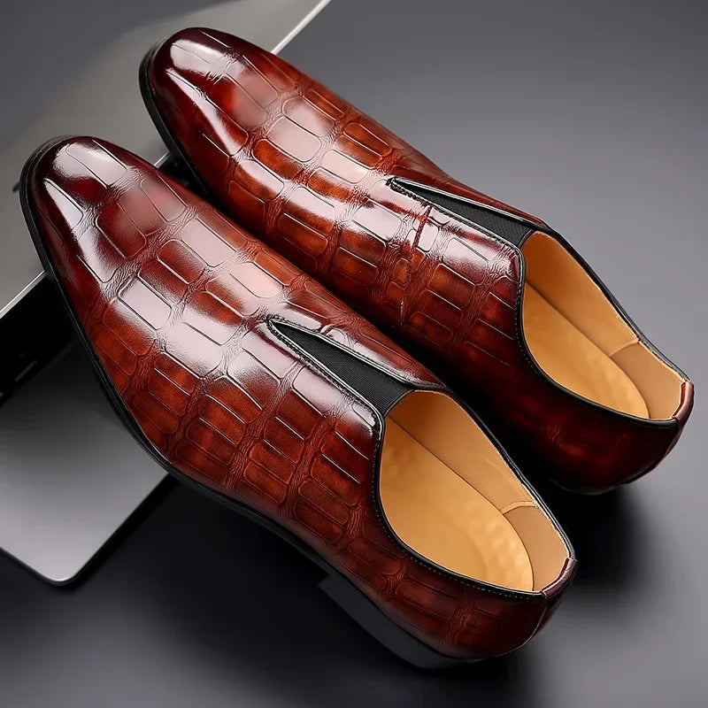 Chaussures habillées homme effet croco, vue 5